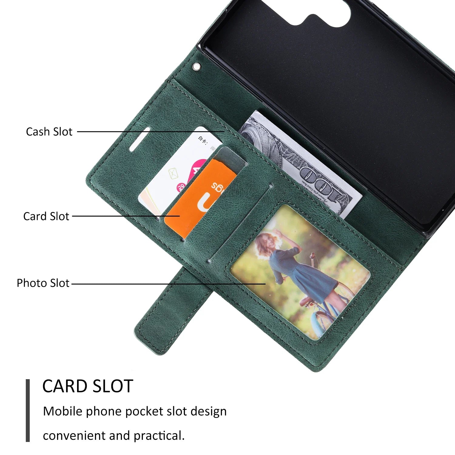 Card Slot Magnetic Leather Galaxy A, Note and S Case - DealJustDeal