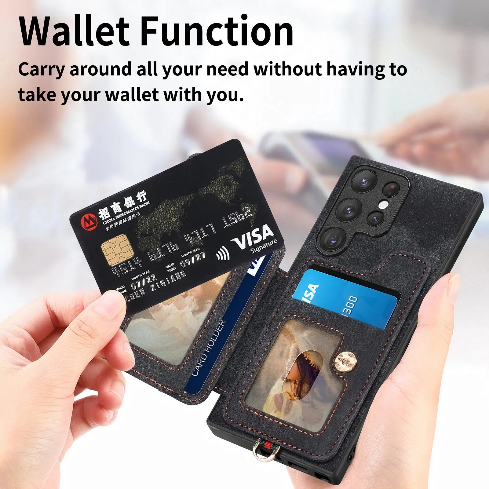 Magnetic Kickstand Wallet Ring Holder Flip Leather Galaxy S and M Case - DealJustDeal