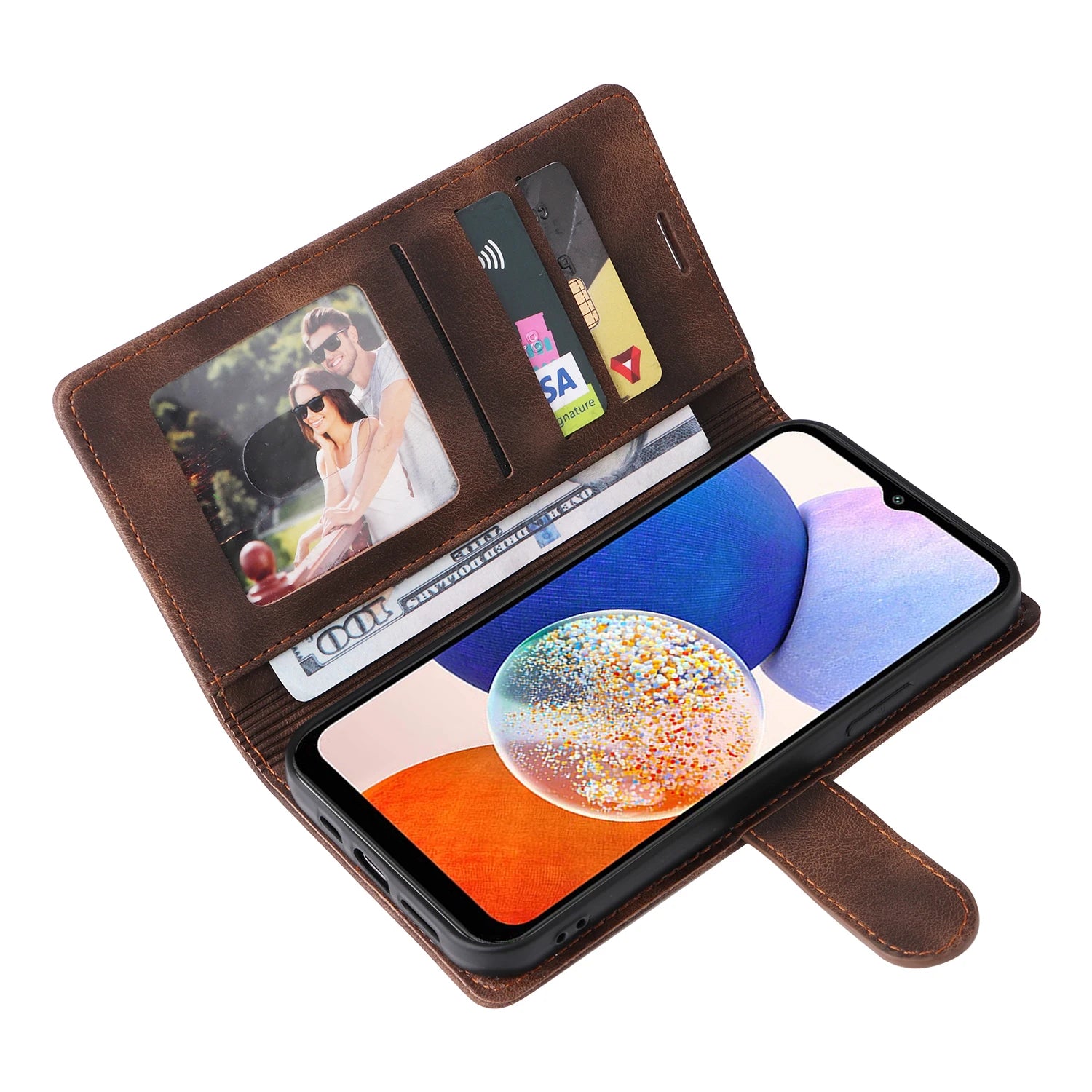 Card Slot Wallet Flip Leather Galaxy A and M Case - DealJustDeal