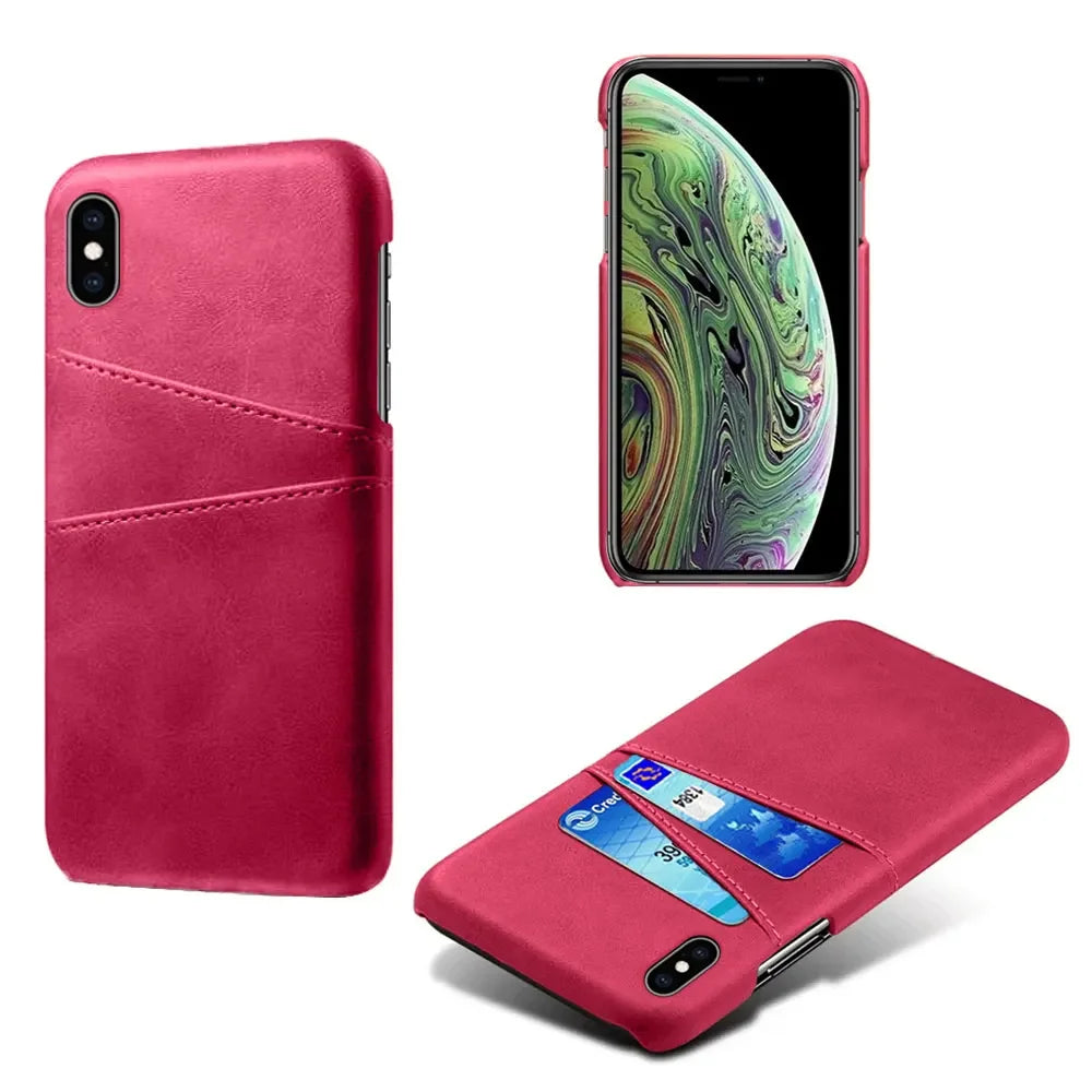 Card Holder Leather iPhone Case - DealJustDeal