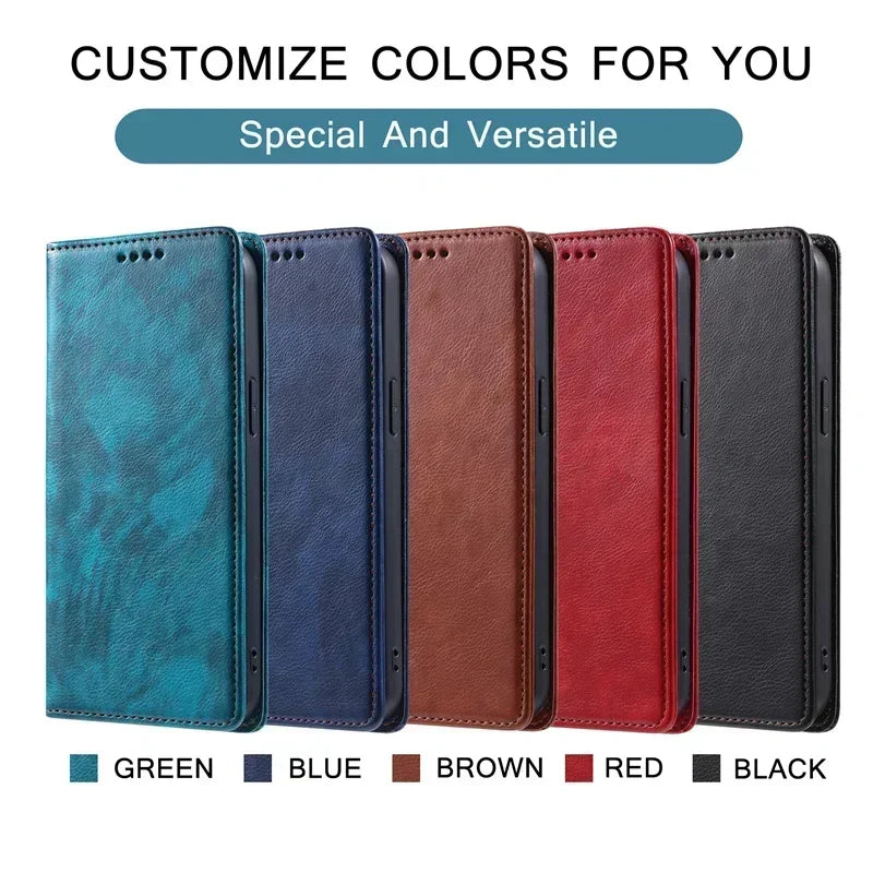 Magnetic Flip Card Pocket Wallet Leather Galaxy Note and S Case - DealJustDeal