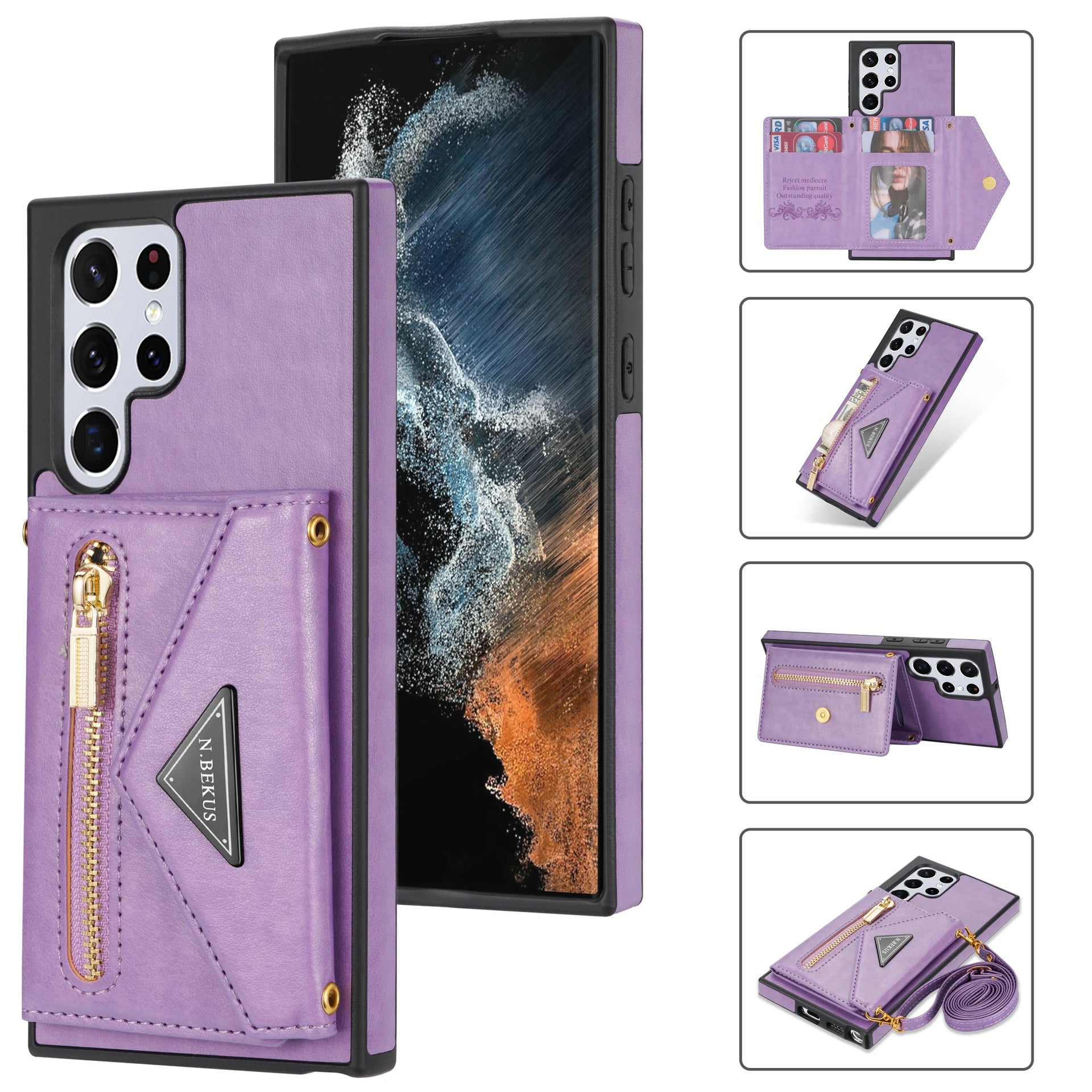 Crossbody Magnetic Leather Galaxy A and Note Case - DealJustDeal