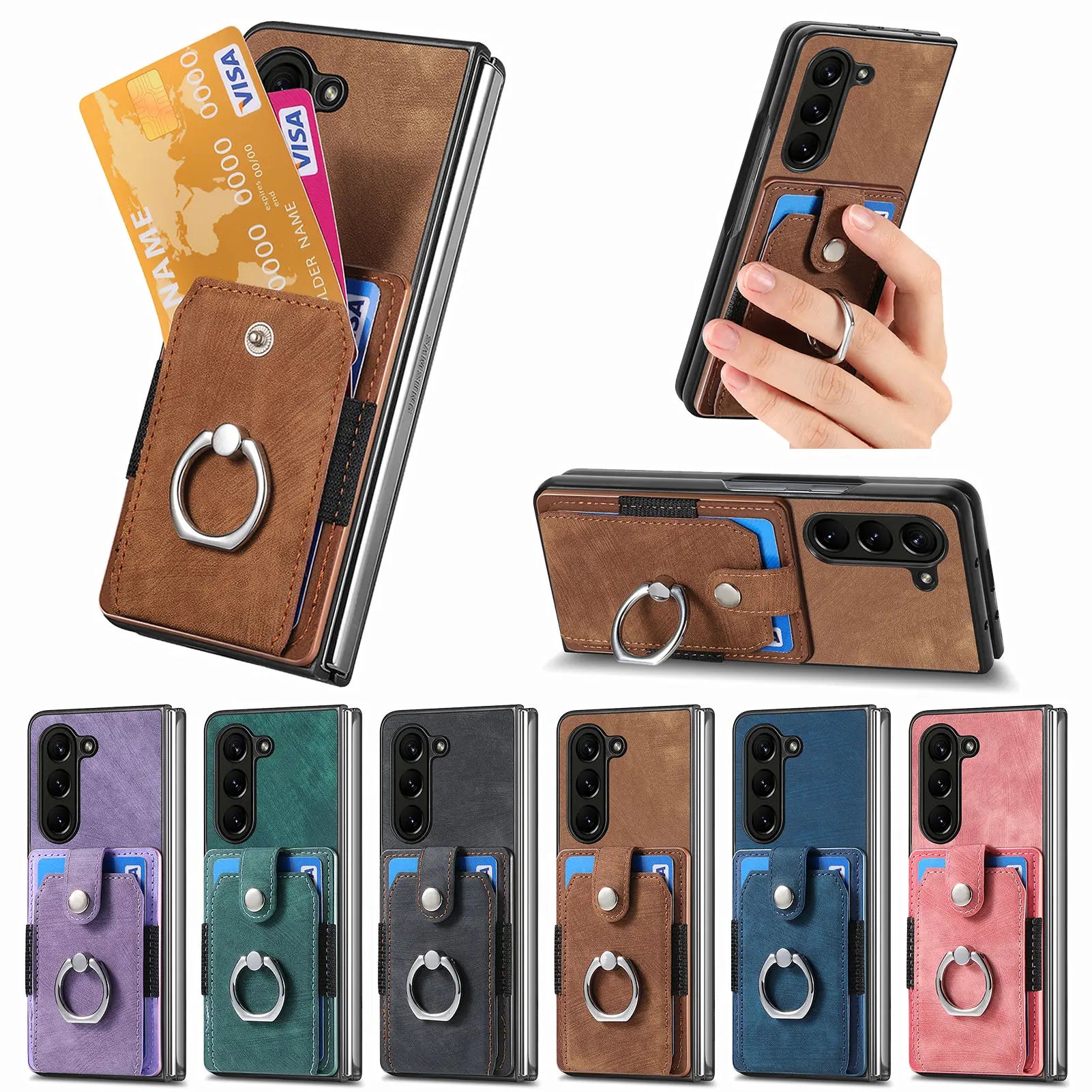 Ultra Thin Anti-Drop Magnetic Leather Wallet Galaxy Z Fold Case - DealJustDeal