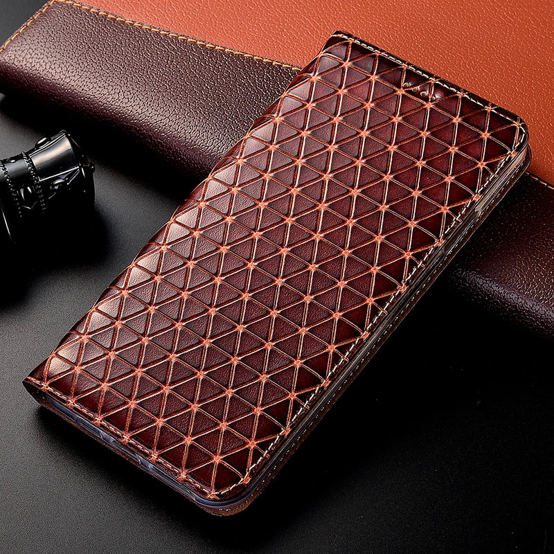 Flip Wallet Diamond Genuine Leather Google Case - DealJustDeal