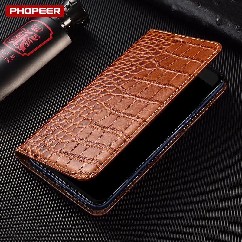 Luxury Wallet Crocodile Genuine Leather Flip iPhone Case - DealJustDeal