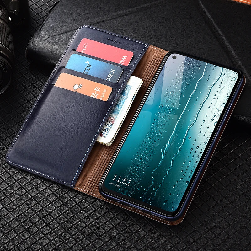 Magnetic Flip Genuine Leather Galaxy Note Case - DealJustDeal