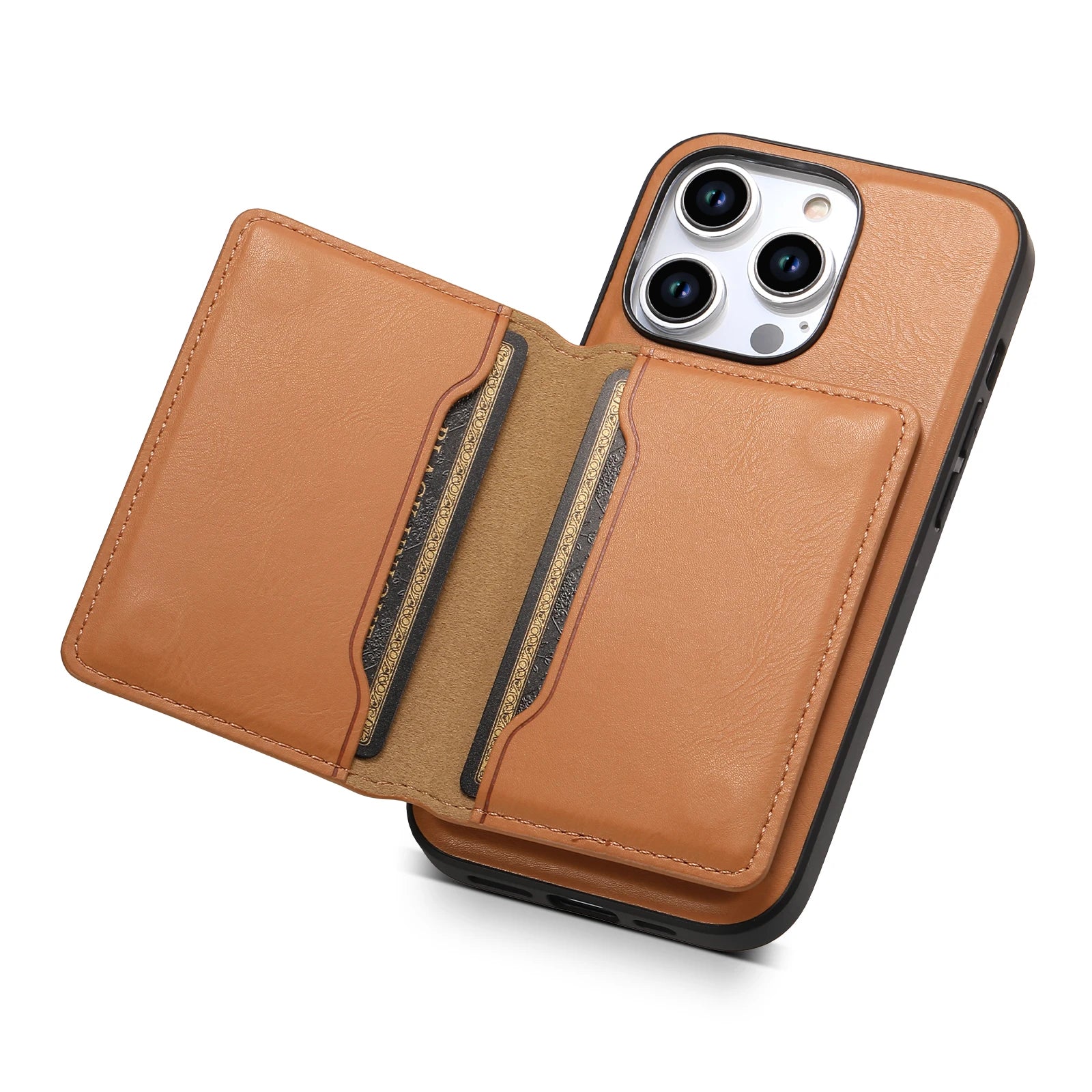 2in1 Magnetic Magsafe Cowhide Leather iPhone Case - DealJustDeal