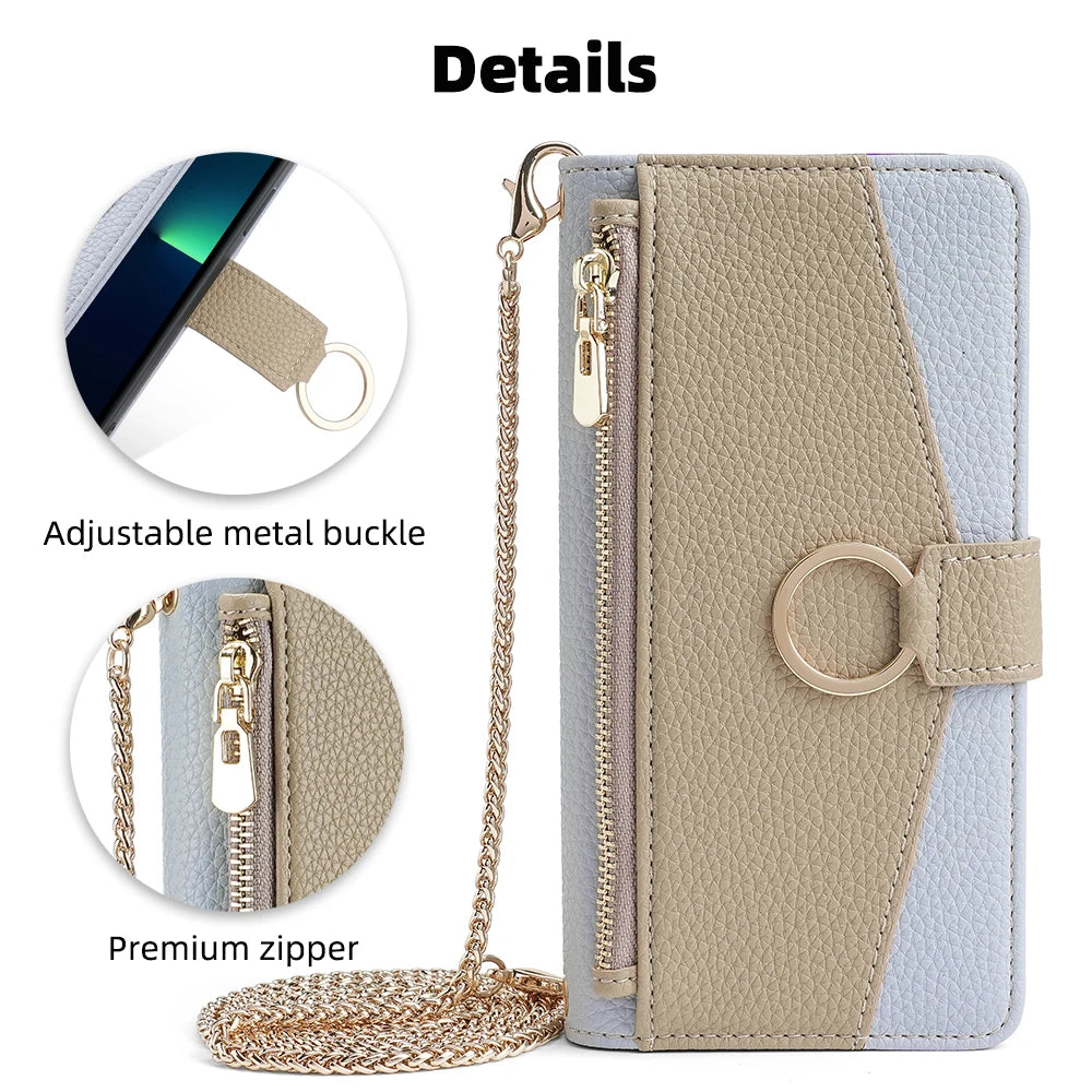 Wallet Crossbody Lanyard Leather Google Case - DealJustDeal