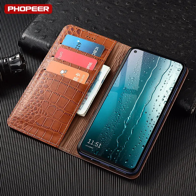 Luxury Wallet Crocodile Genuine Leather Flip iPhone Case - DealJustDeal