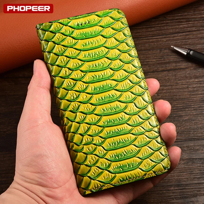 Snake Texture Genuine Leather Galaxy Note Case - DealJustDeal