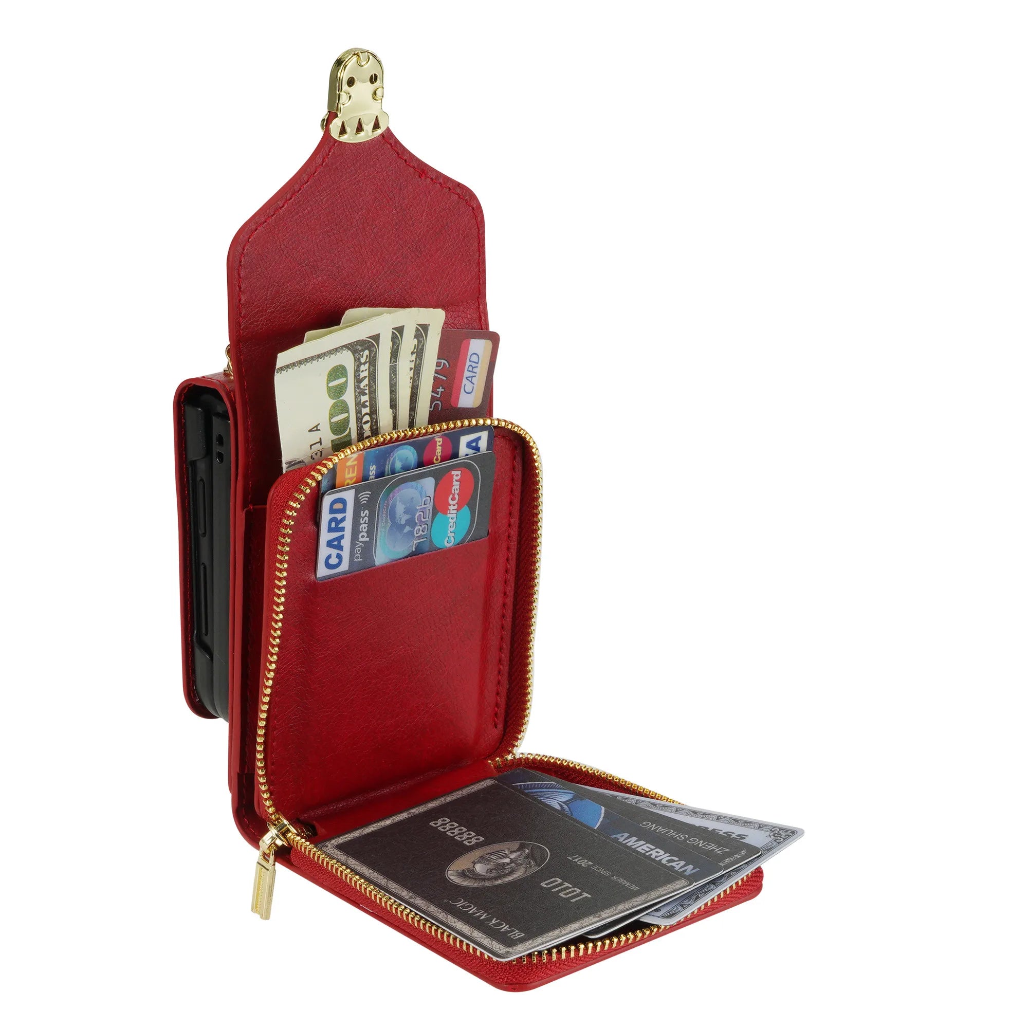 Card Holder Leather Wallet Galaxy Z Flip Case - DealJustDeal