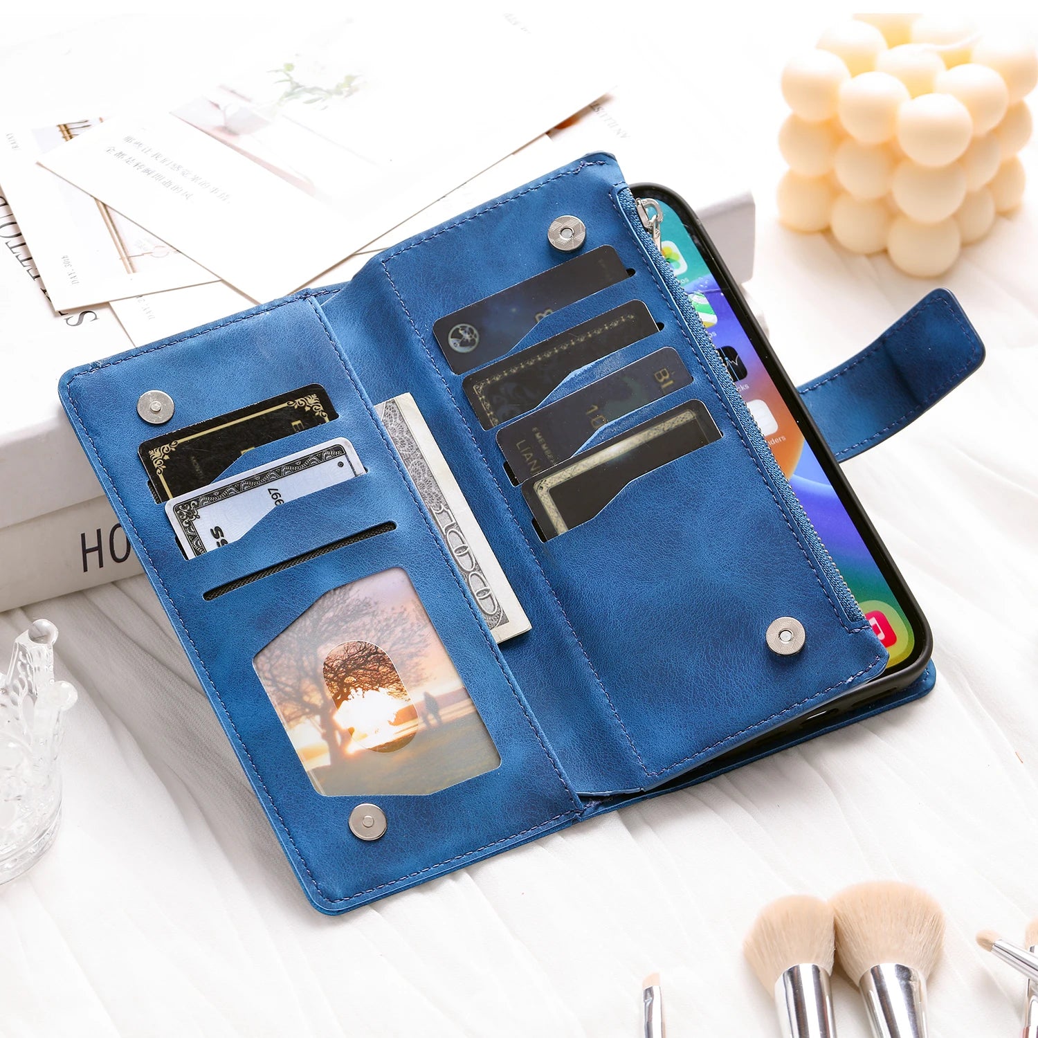 Card Wallet Embossing Leather Flip Galaxy Note and S Case - DealJustDeal