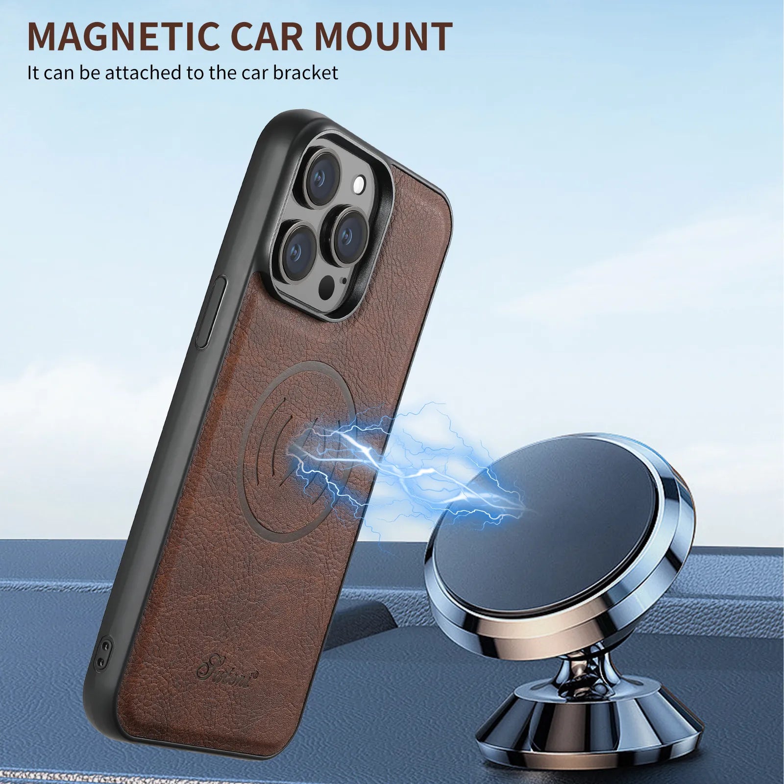 Magnetic MagSafe Card Holder 2 in 1 Leather  Galaxy S Case - DealJustDeal