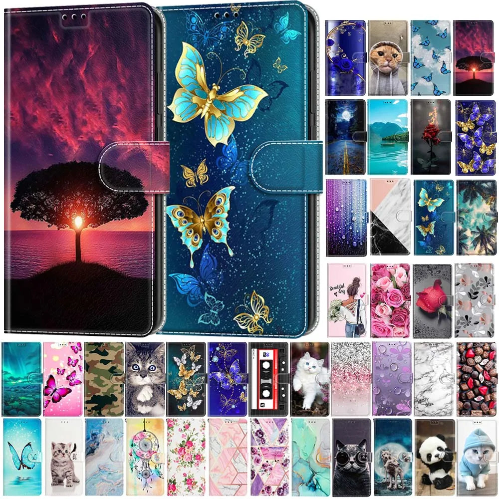 Butterfly Pattern Wallet Flip Magnetic Leather Google Case - DealJustDeal