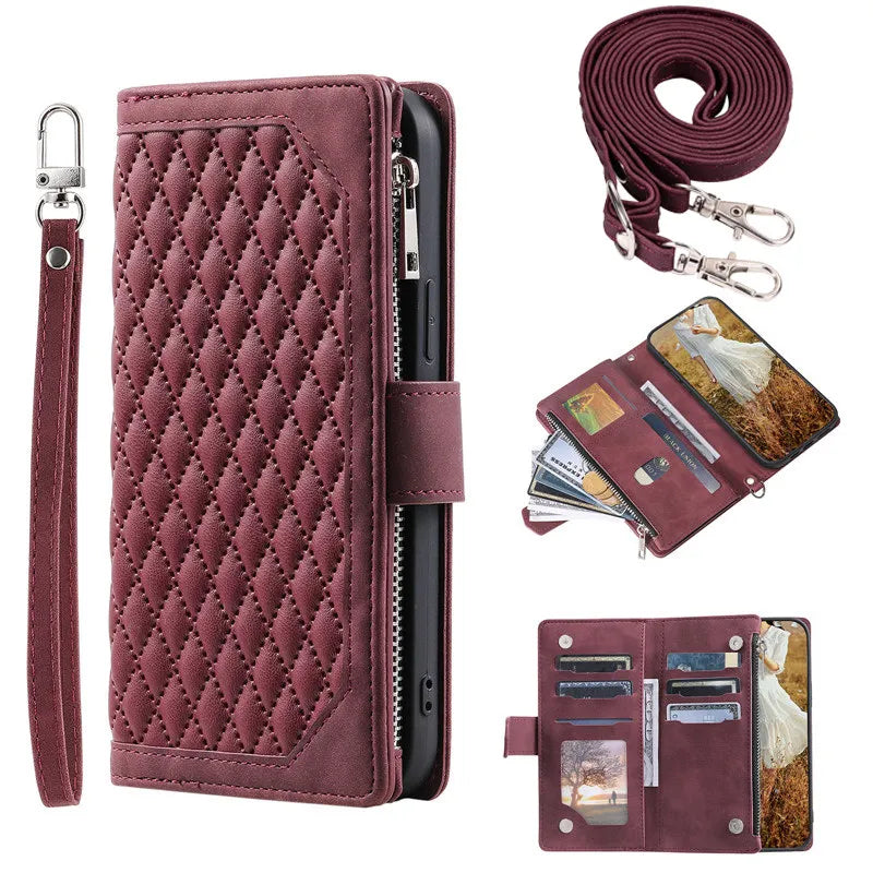 Long Lanyard Flip Leather iPhone Case - DealJustDeal