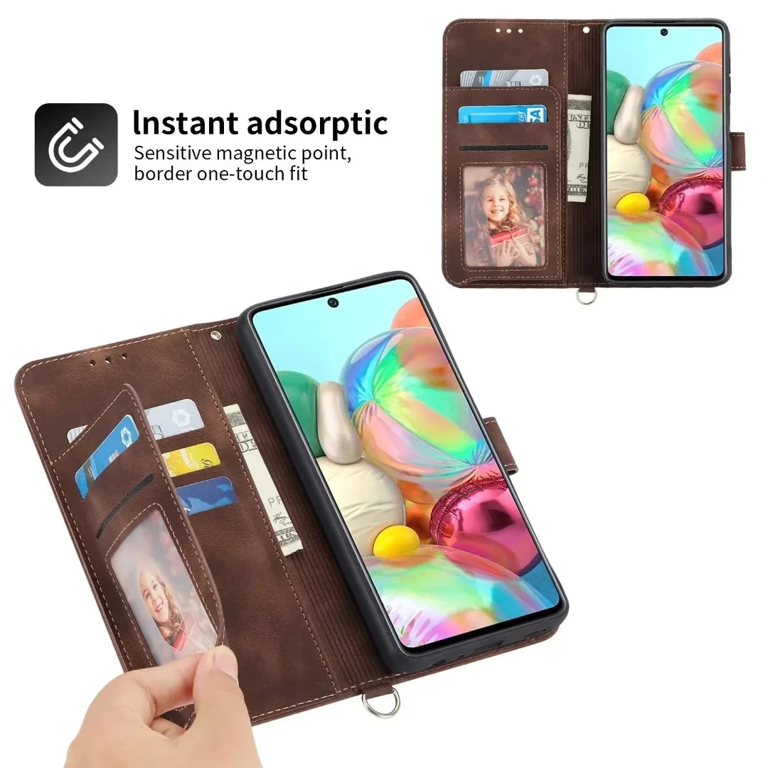 Card Flip Wallet Leather Galaxy S Case - DealJustDeal