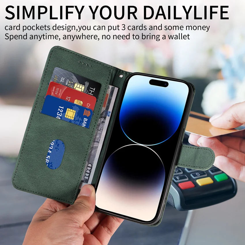 Flip Wallet Line Leather Google Case - DealJustDeal