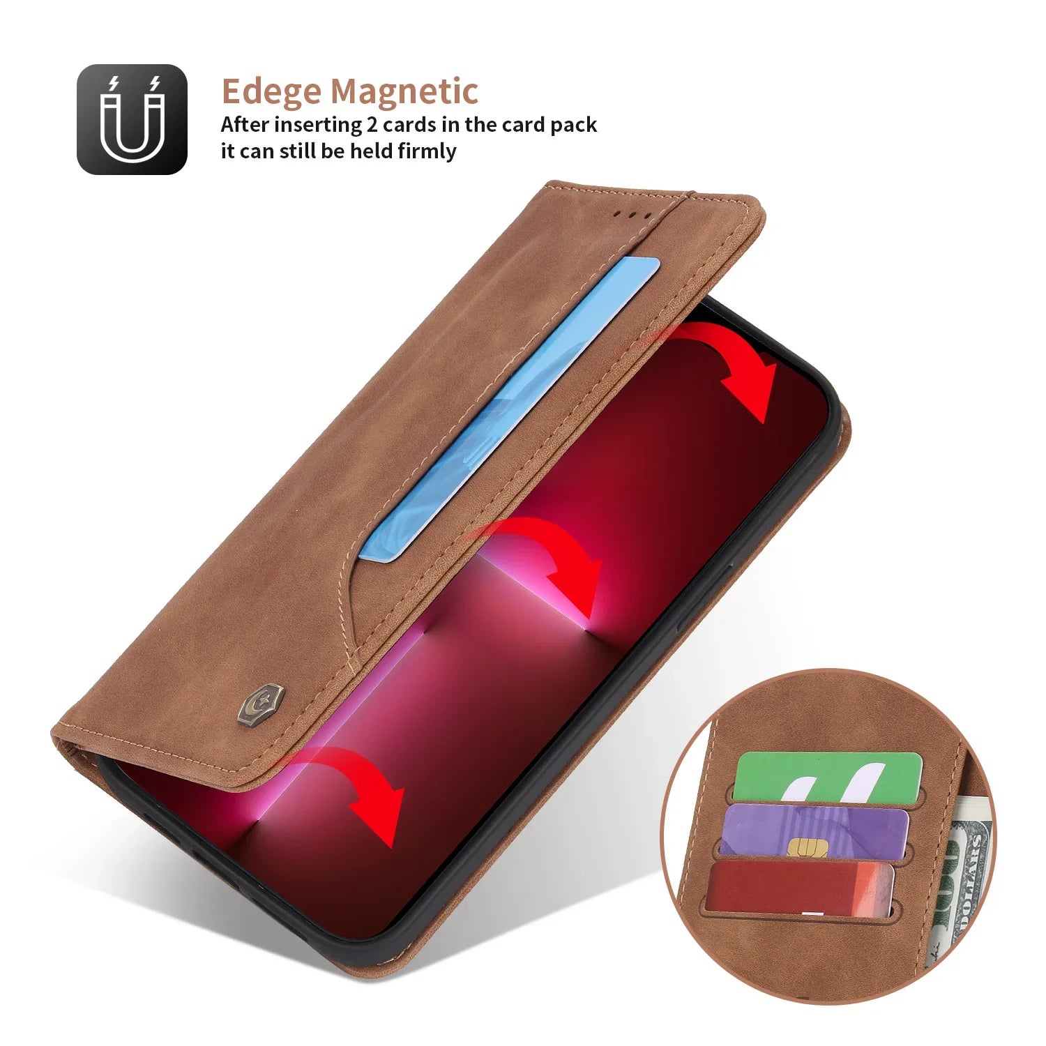 Magnetic Wallet Flip Leather Galaxy A Case - DealJustDeal