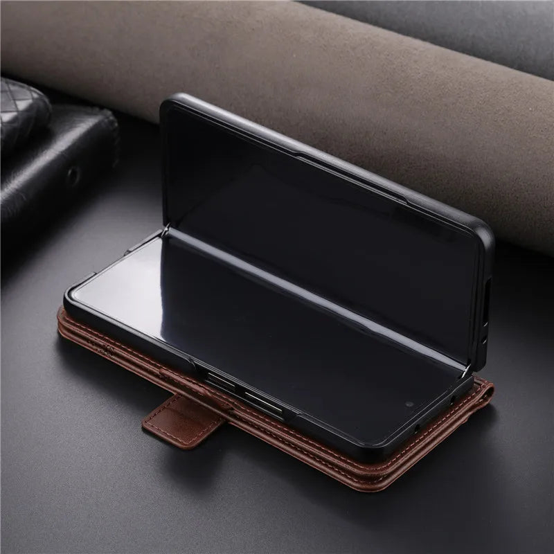 Texture Wallet Magnet Leather Galaxy Z Fold Case - DealJustDeal