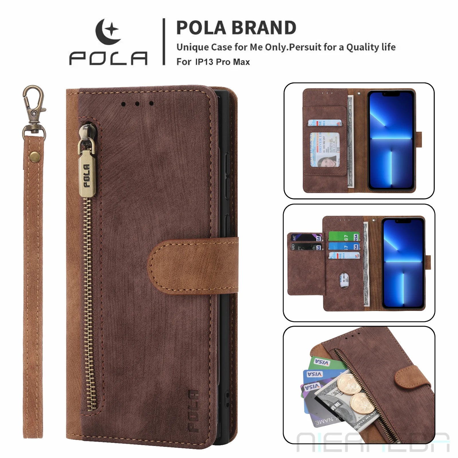 Flip Wallet Anti-Theft Brush Leather Galaxy M Case - DealJustDeal