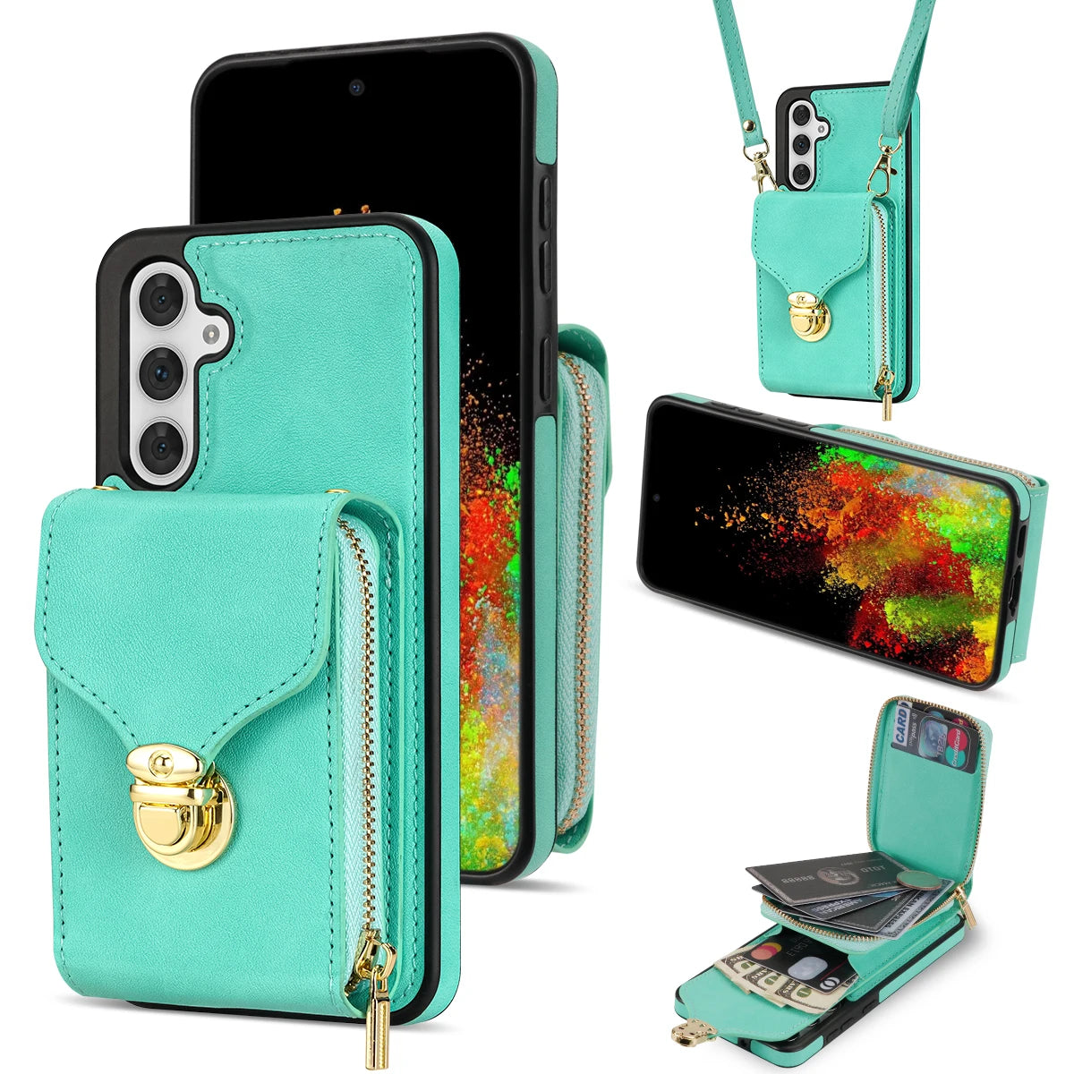 Card Slot Holder Wallet Leather Galaxy S Case - DealJustDeal