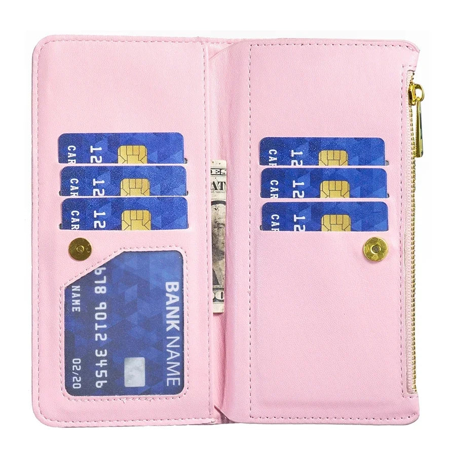 Wallet Small Fragrance Zipper Magnetic Flip Leather iPhone Case - DealJustDeal