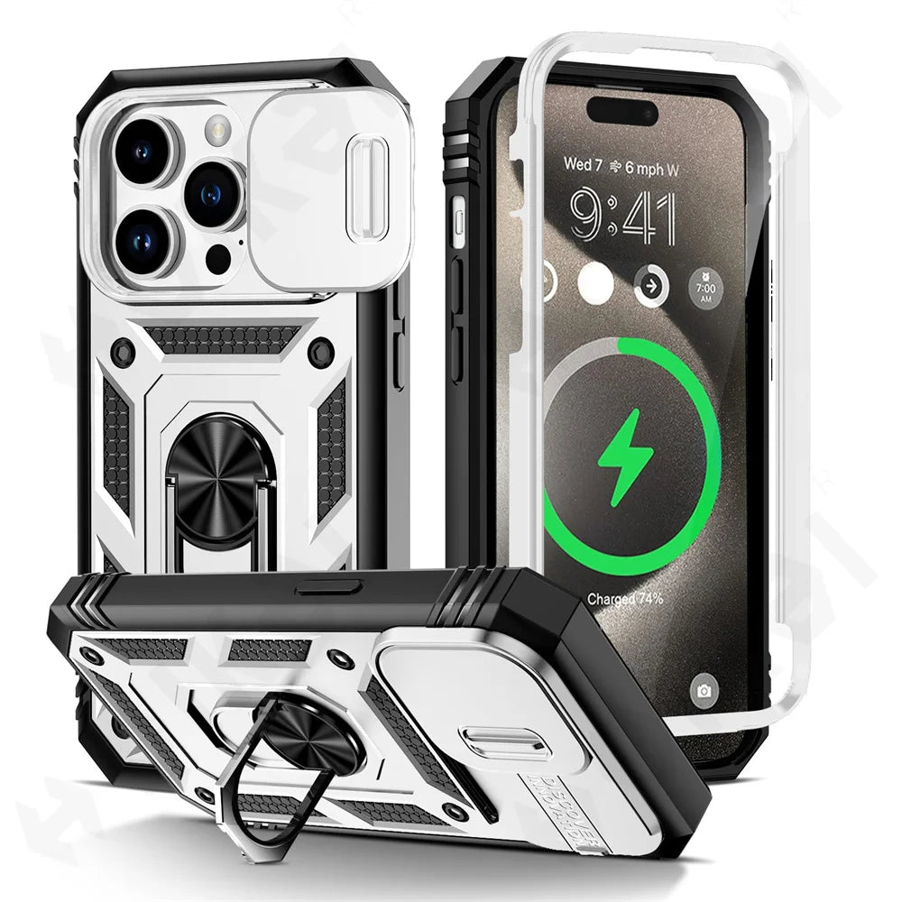 Heavy Duty with Camera 360 Degree Rotate Kickstand Sturdy Shockproof iPhone Case - DealJustDeal