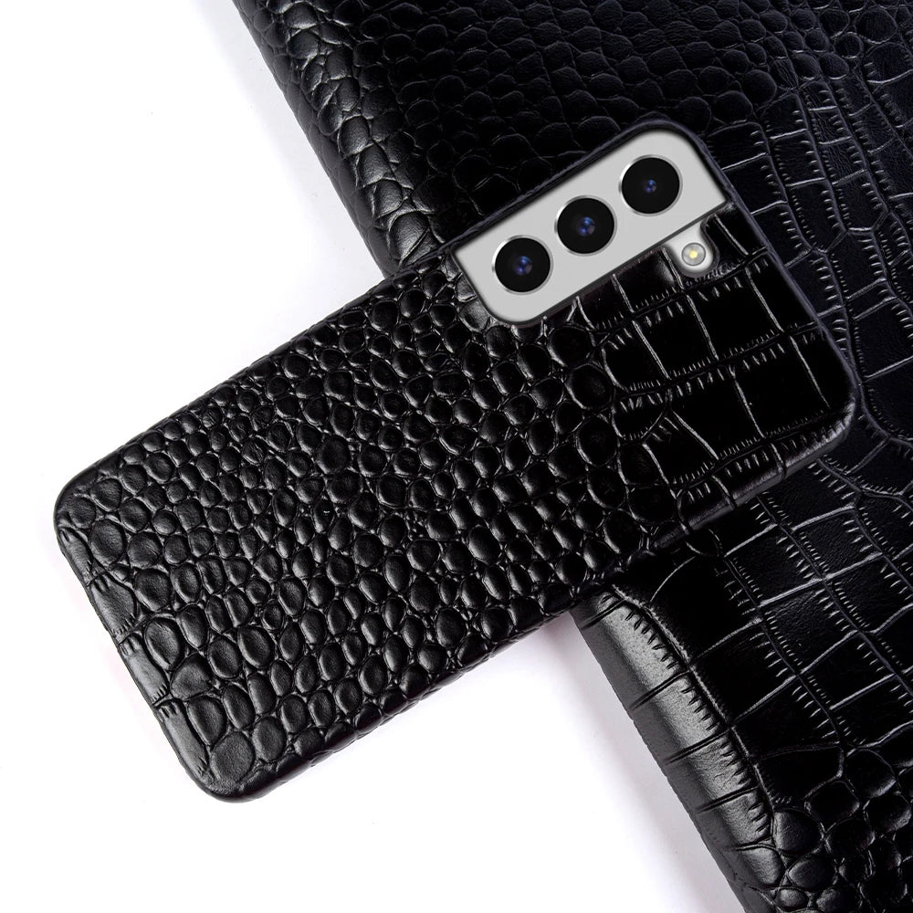 Crocodile Pattern Genuine Leather Galaxy Case - DealJustDeal