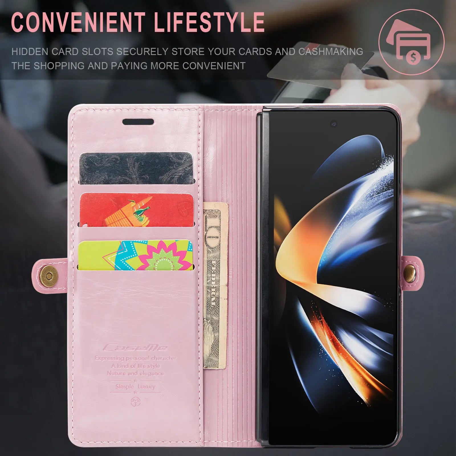 Magnetic Retro Purse Leather Galaxy Z Fold Case - DealJustDeal