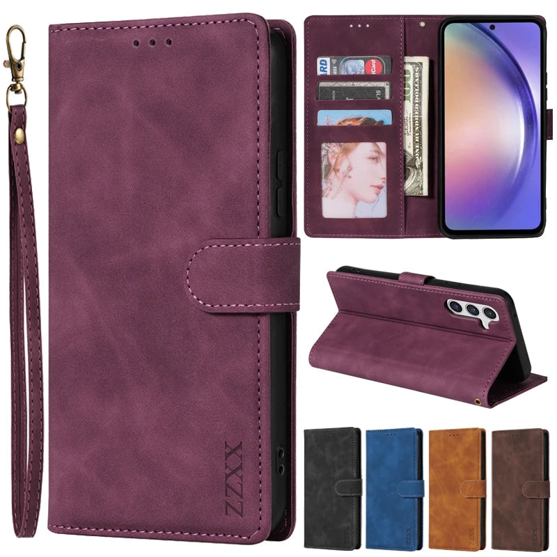 Wallet Card Slot Holder Magnetic Flip Leather Galaxy S Case - DealJustDeal