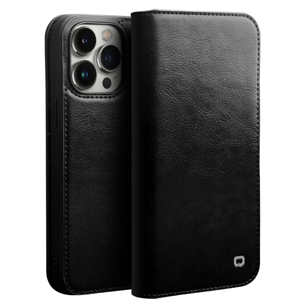 Genuine Leather Flip iPhone Case - DealJustDeal