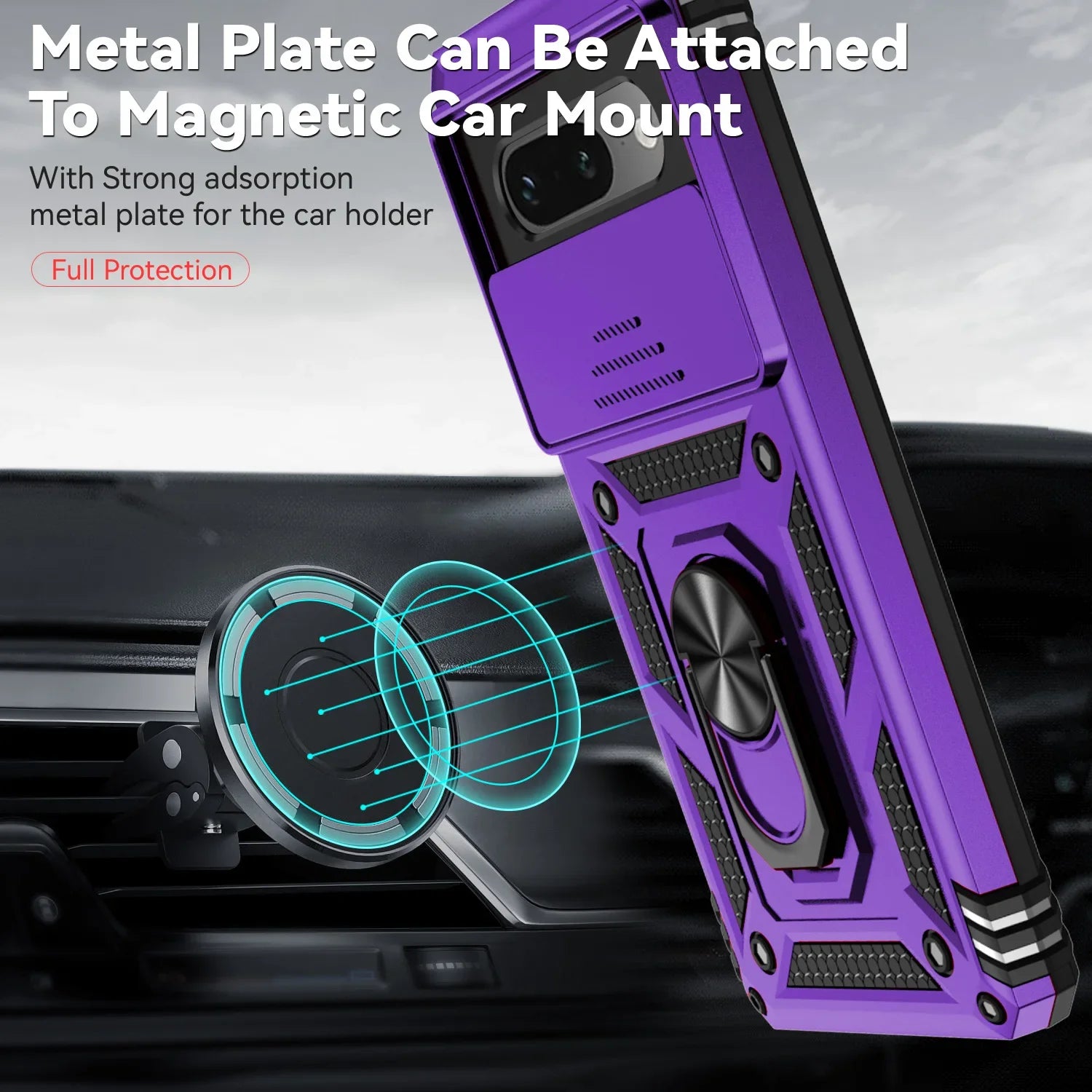 Hybrid Dual Layer Magnetic Metal Ring Kickstand Google Case - DealJustDeal