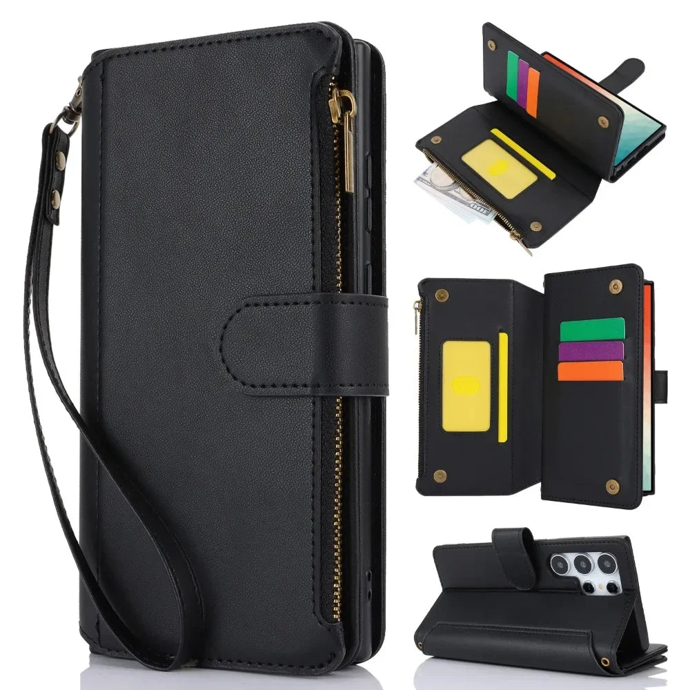 Crossbody Cards Holder Wallet Leather Galaxy A, Note and S Case - DealJustDeal