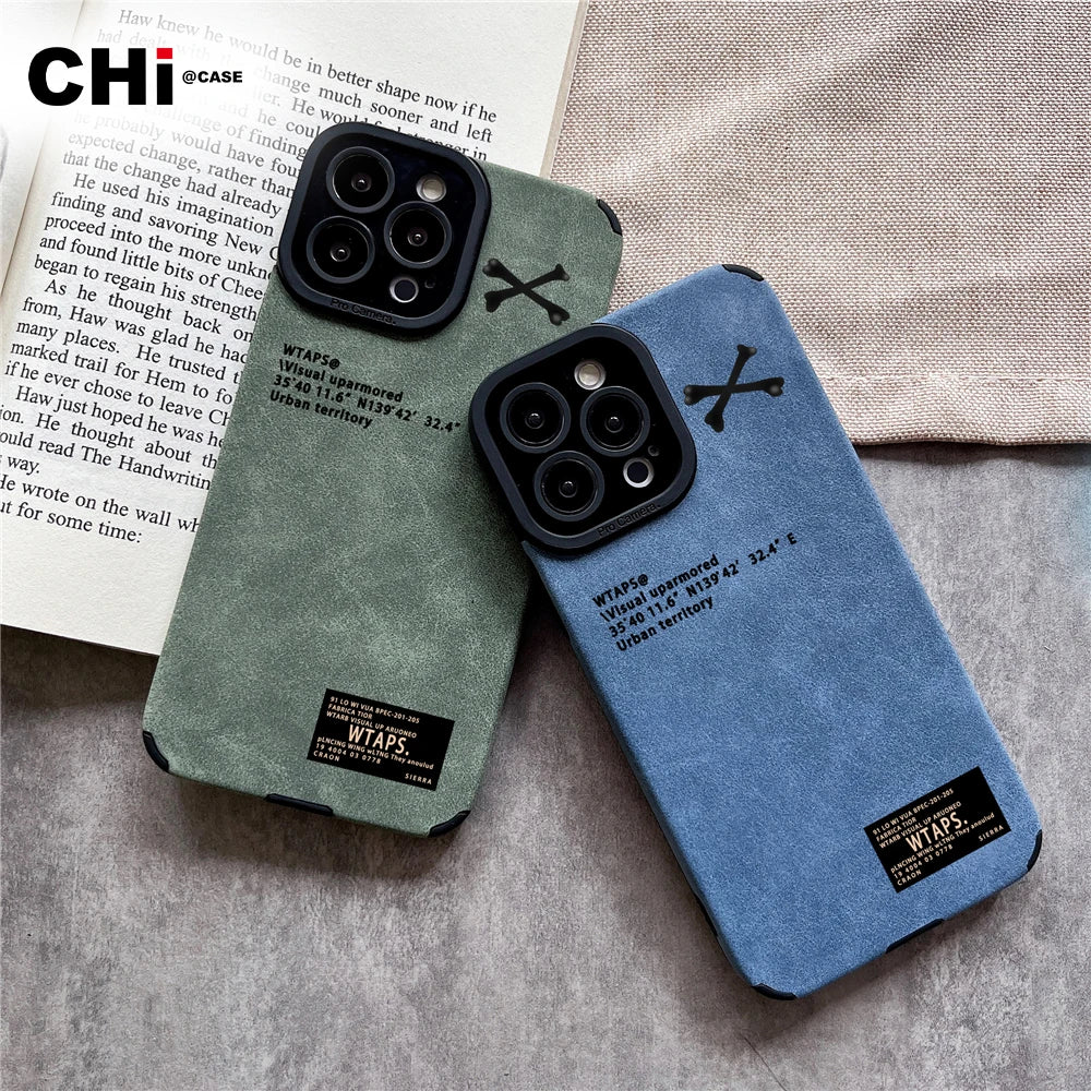 Lens Protective cover Fashion Skeletons Labels Silicone Lambskin iPhone Case - DealJustDeal