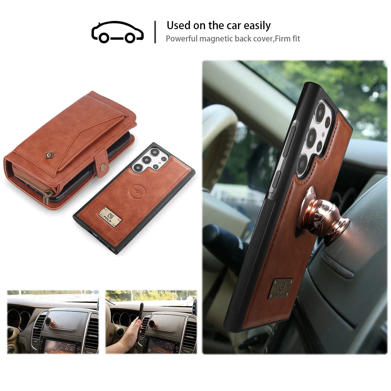 Detachable Magnetic Fold Wallet Leather Galaxy Note and S Case - DealJustDeal