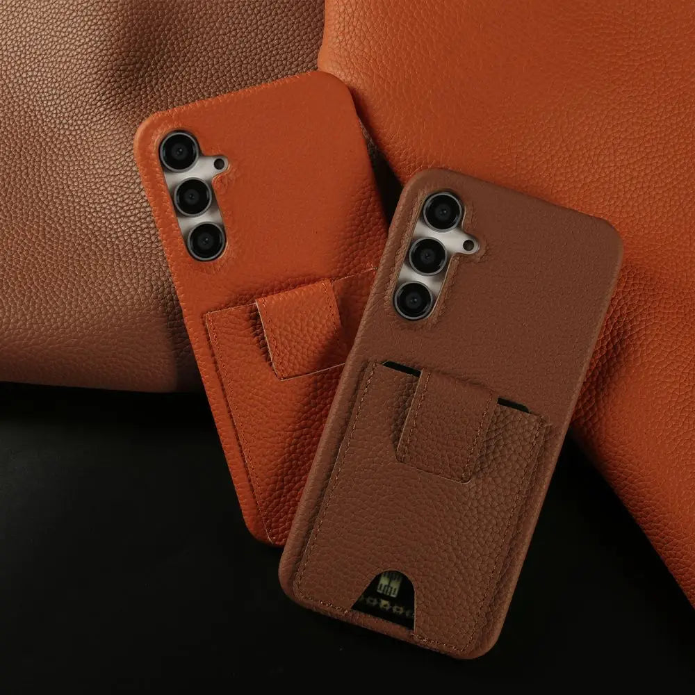 Card Holder Slot Genuine Leather Galaxy A, Note and S Case - DealJustDeal