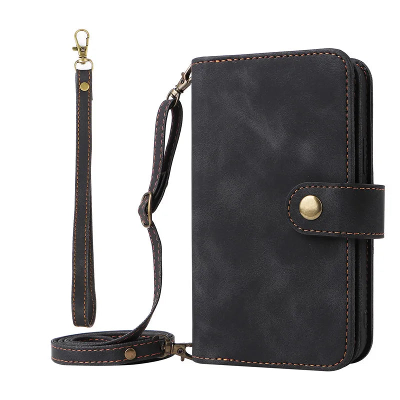 Dual Layer Wallet Holder Leather Flip Galaxy Note and S Case - DealJustDeal