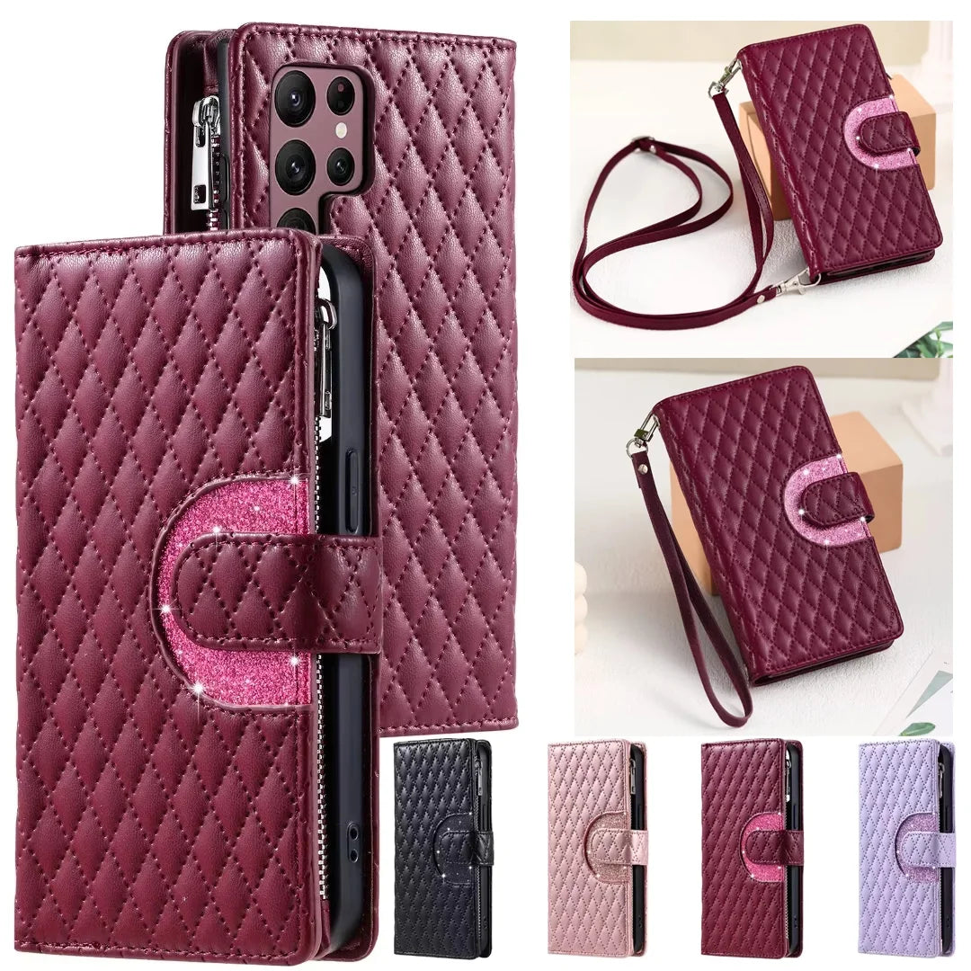 Flip Leather Zipper Wallet Galaxy S Case - DealJustDeal