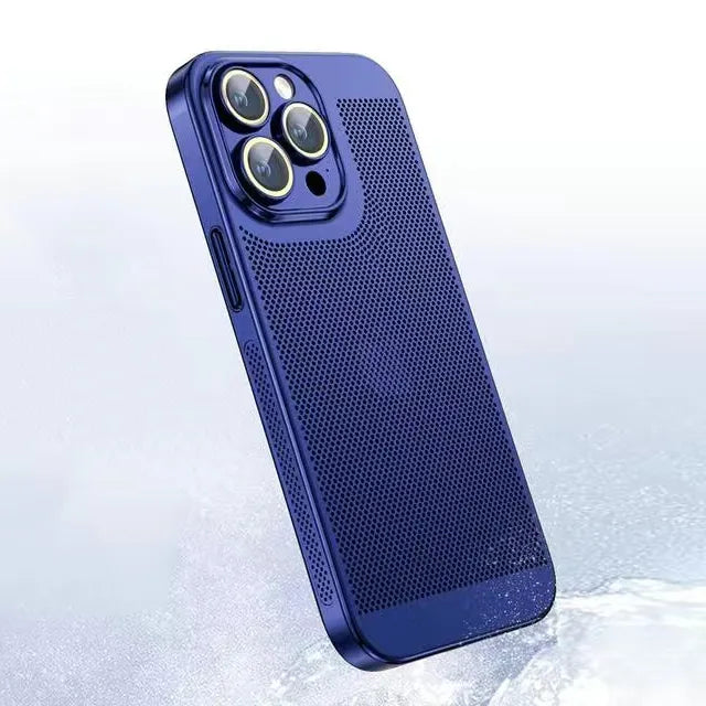 Electroplated Border Honeycomb Mesh Heat Dissipation iPhone Case - DealJustDeal