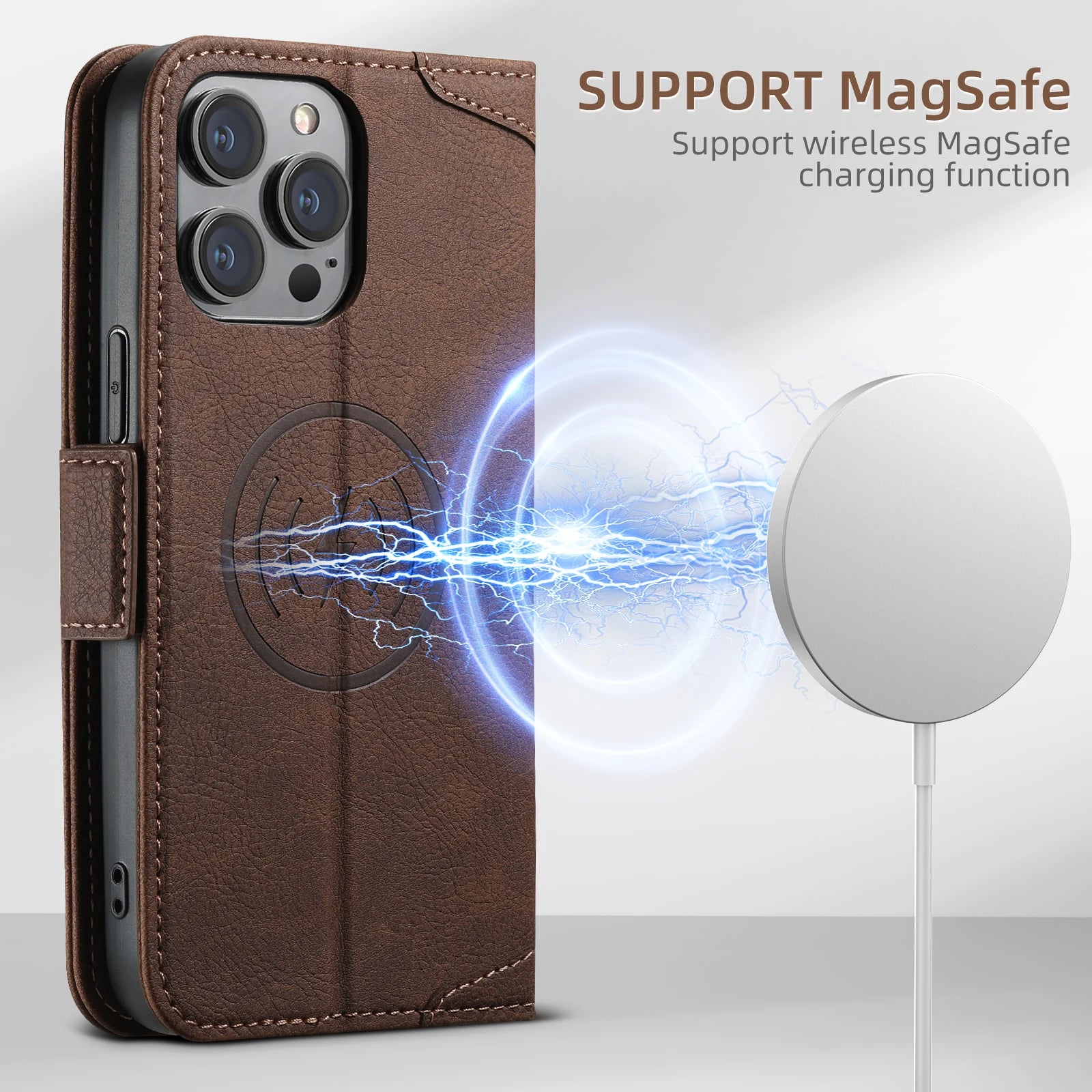 MagSafe magnetic Card holder wallet Flip iPhone Case - DealJustDeal