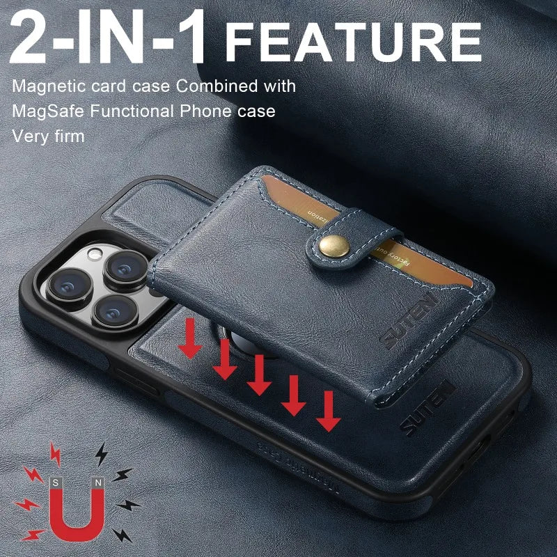 2 in 1 Detachable Leather Magnetic iPhone Case - DealJustDeal