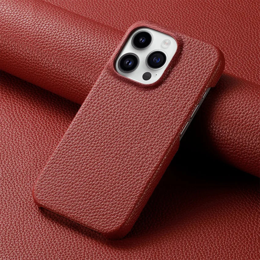 Slim Litchi Grain Leather iPhone Case - DealJustDeal