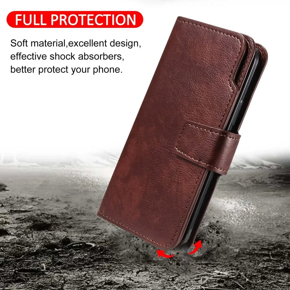 Leather Nine Cards Wallet Galaxy Note and S Case - DealJustDeal