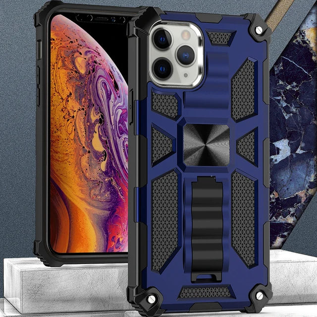 Hybrid Armor Military Grade Camouflage Built-in Kickstand iPhone Case - DealJustDeal