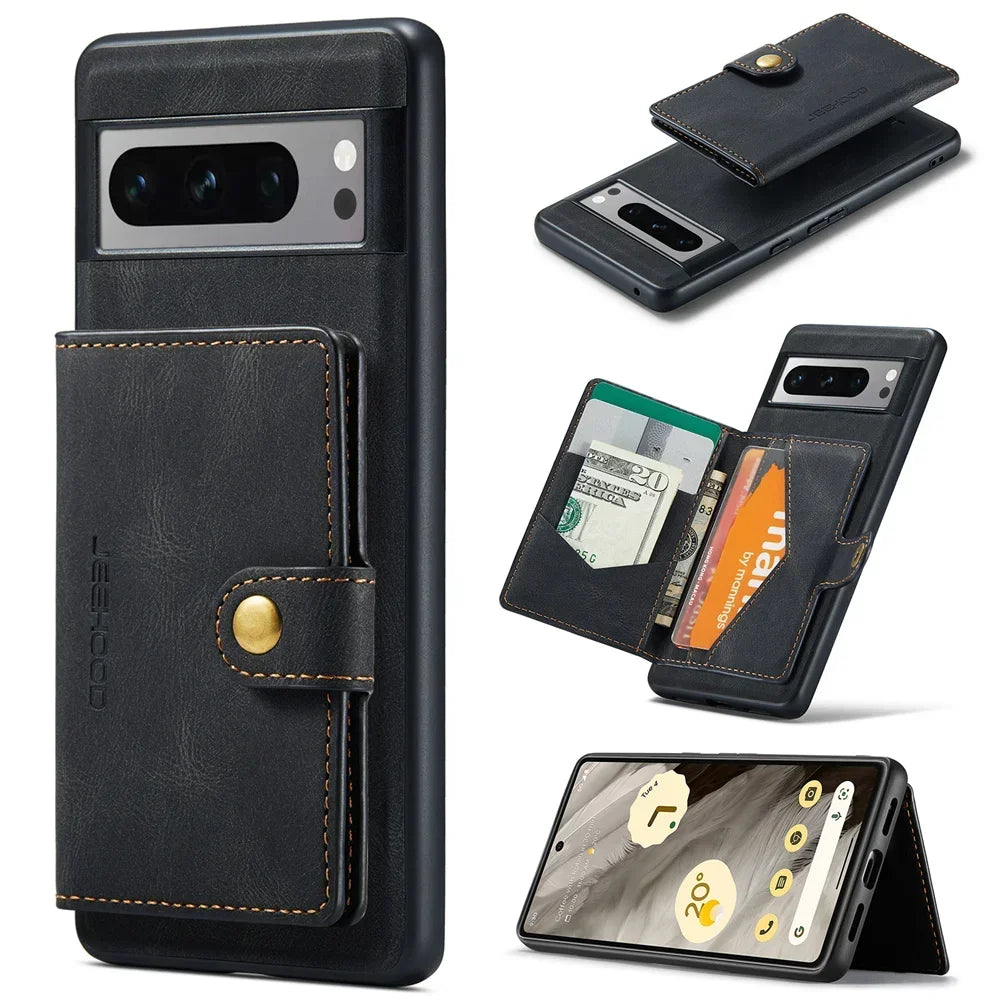 Detachable Leather Magnetic Sleeve Wallet Google Case - DealJustDeal