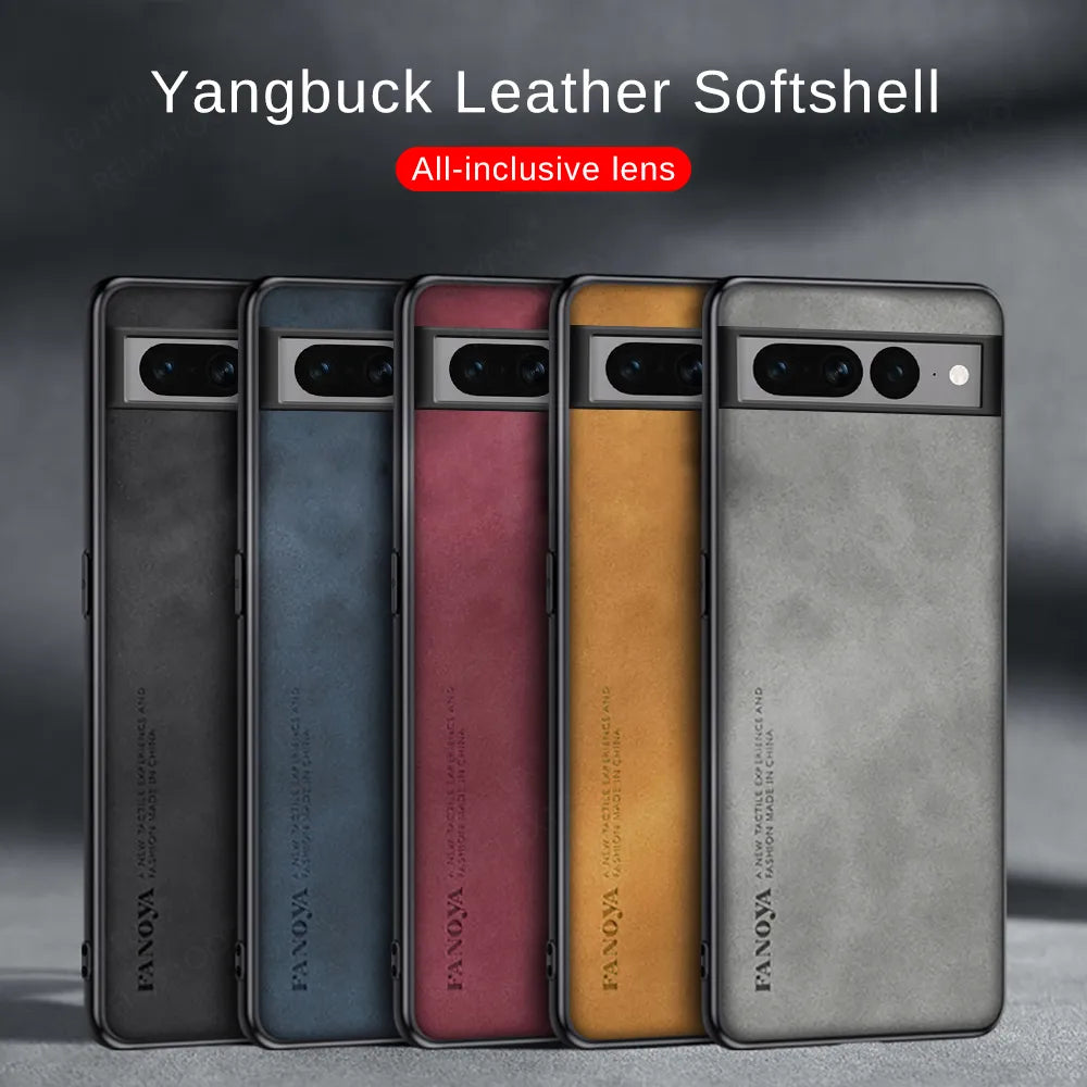 Lambskin Leather TPU Soft Frame Google Case - DealJustDeal