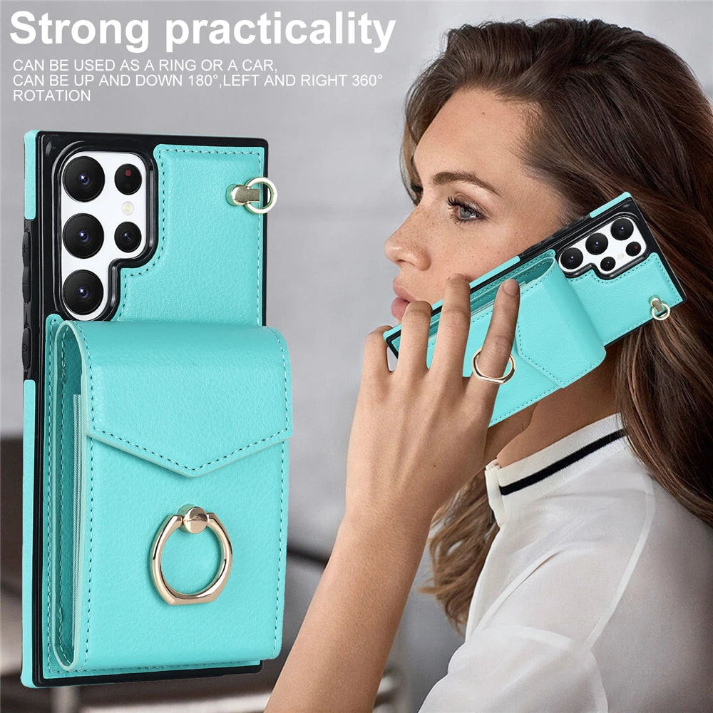 Luxury Wallet Leather Galaxy S Case - DealJustDeal