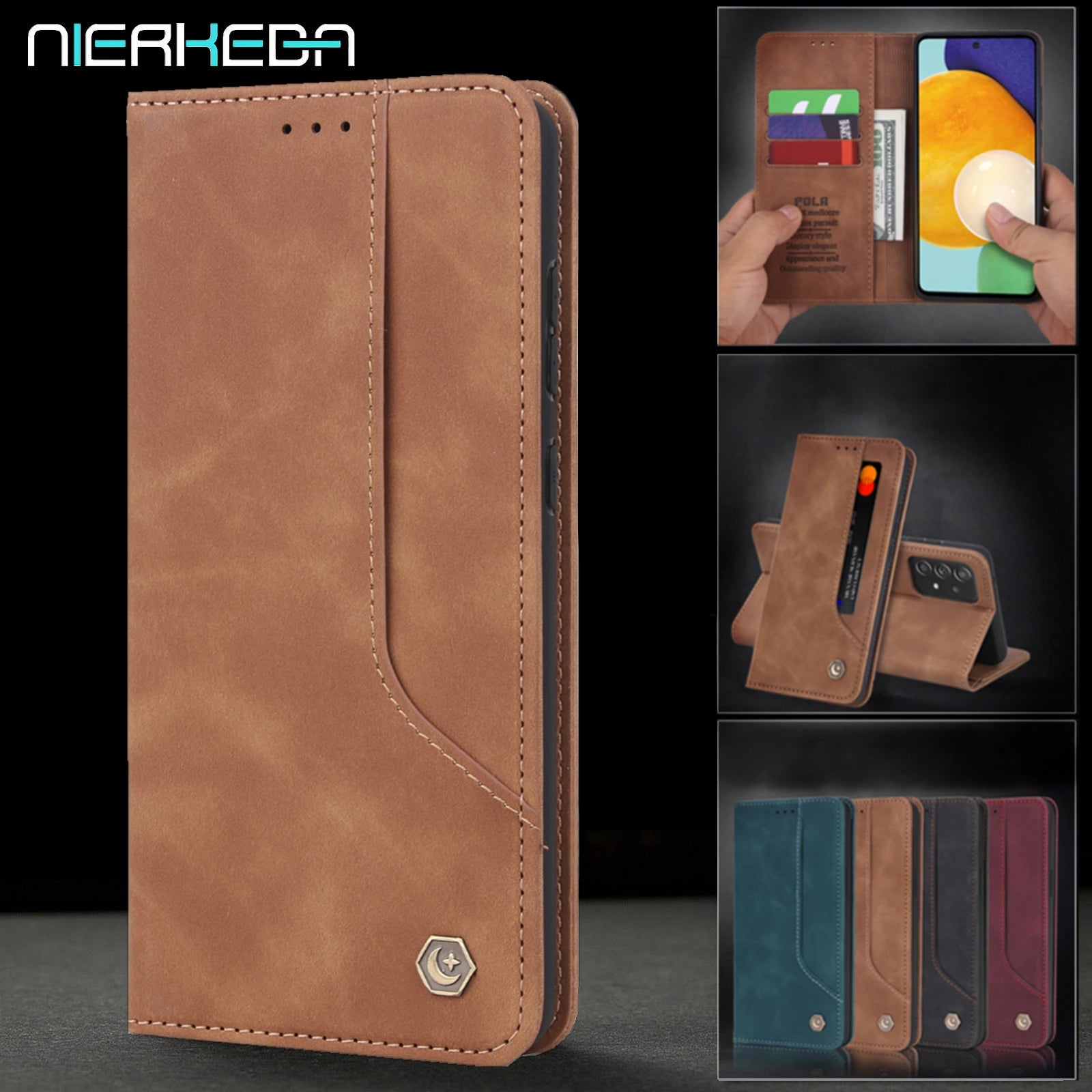 Magnetic Flip Wallet Leather Galaxy A and M Case - DealJustDeal