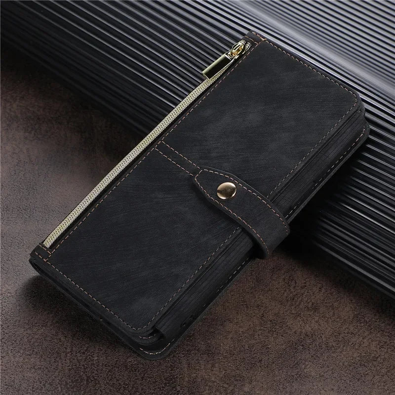 Zipper Wallet Flip Leather Galaxy Note and S Case - DealJustDeal