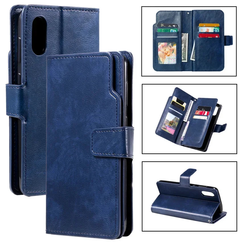 Leather Nine Cards Wallet Galaxy Note and S Case - DealJustDeal